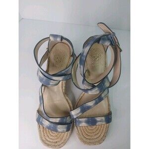 Vince Camuto Mesteria size 8.5 Women's Espadrille Sandals Blue Tie-Dye
